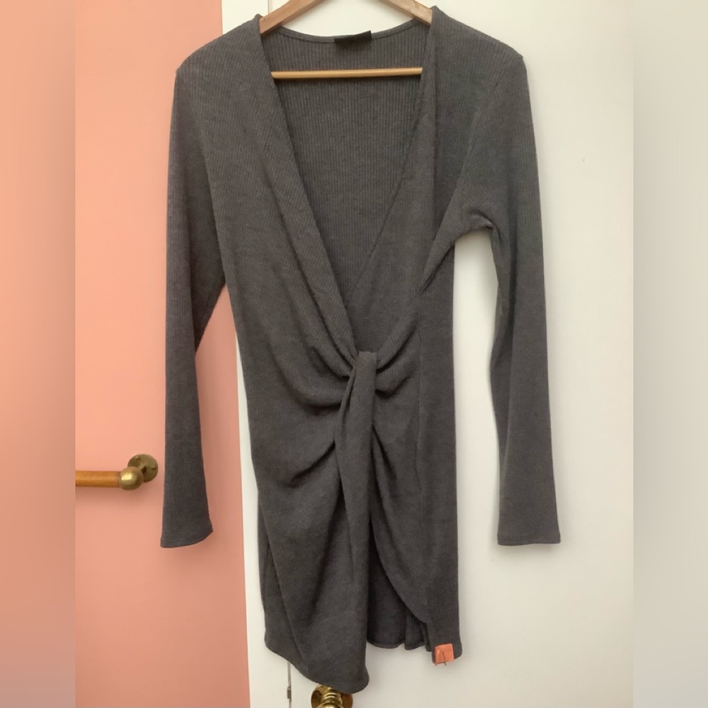 VICI Gray woolen type wrap dress M/L